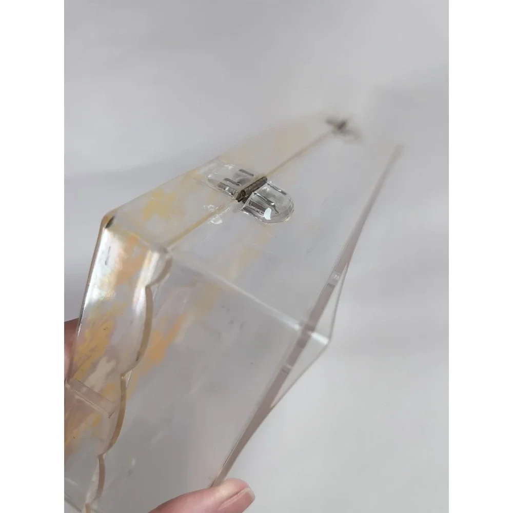 Wolff Acrylic Tissue Box Holder Mount Yellow/Cream Butterflies 10